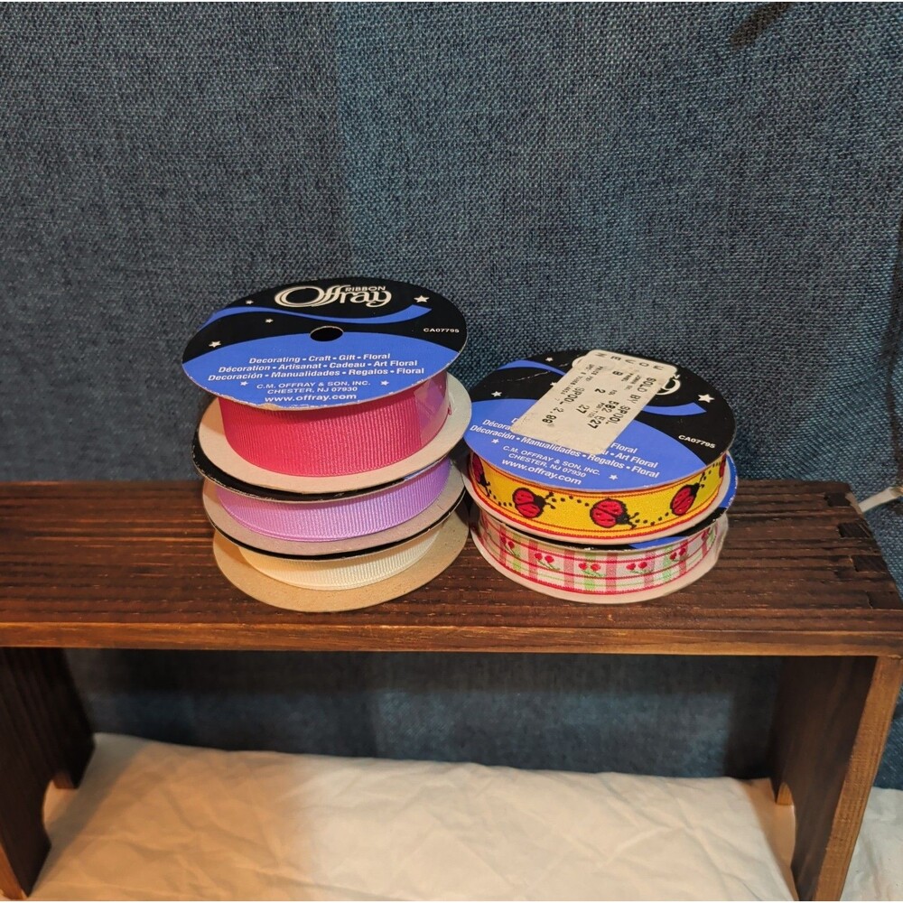 Offray Ribbon Lot 5 Ladybug Cherry Solid Spring Craft Destash - Picture 9 of 16